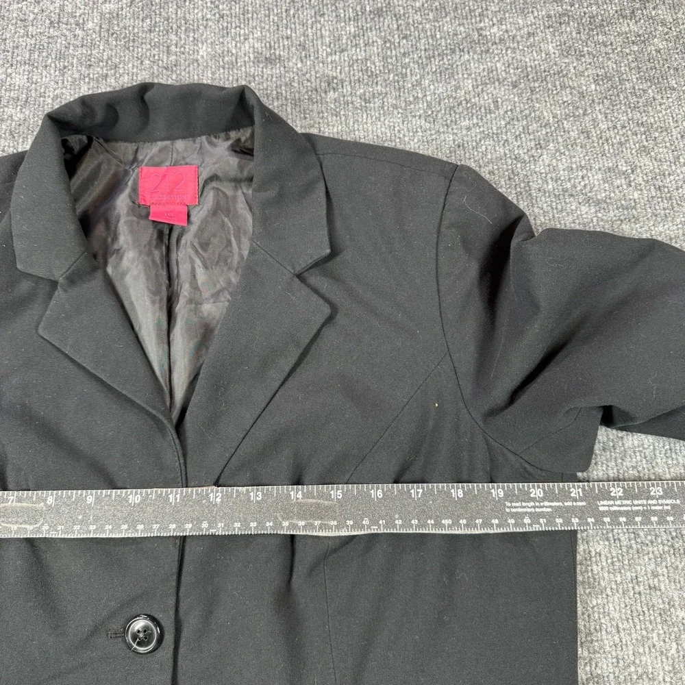 212 Collection Blazer Womens 16‎ Black Two Button Career Suit Jacket